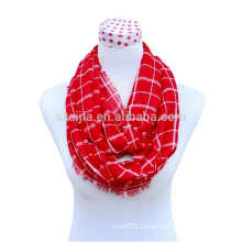 Fashion ladies cotton plaid infinity scarf
